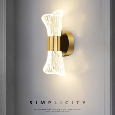 Lampada da parete acrilica del LED, illuminazione dell'interno decorativa per il salone della camera da letto