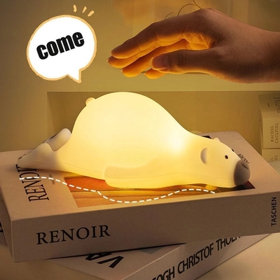 Il regalo ha condotto il desktop Squishy dell'orso del silicone ricaricabile della luce notturna di sonno dei bambini